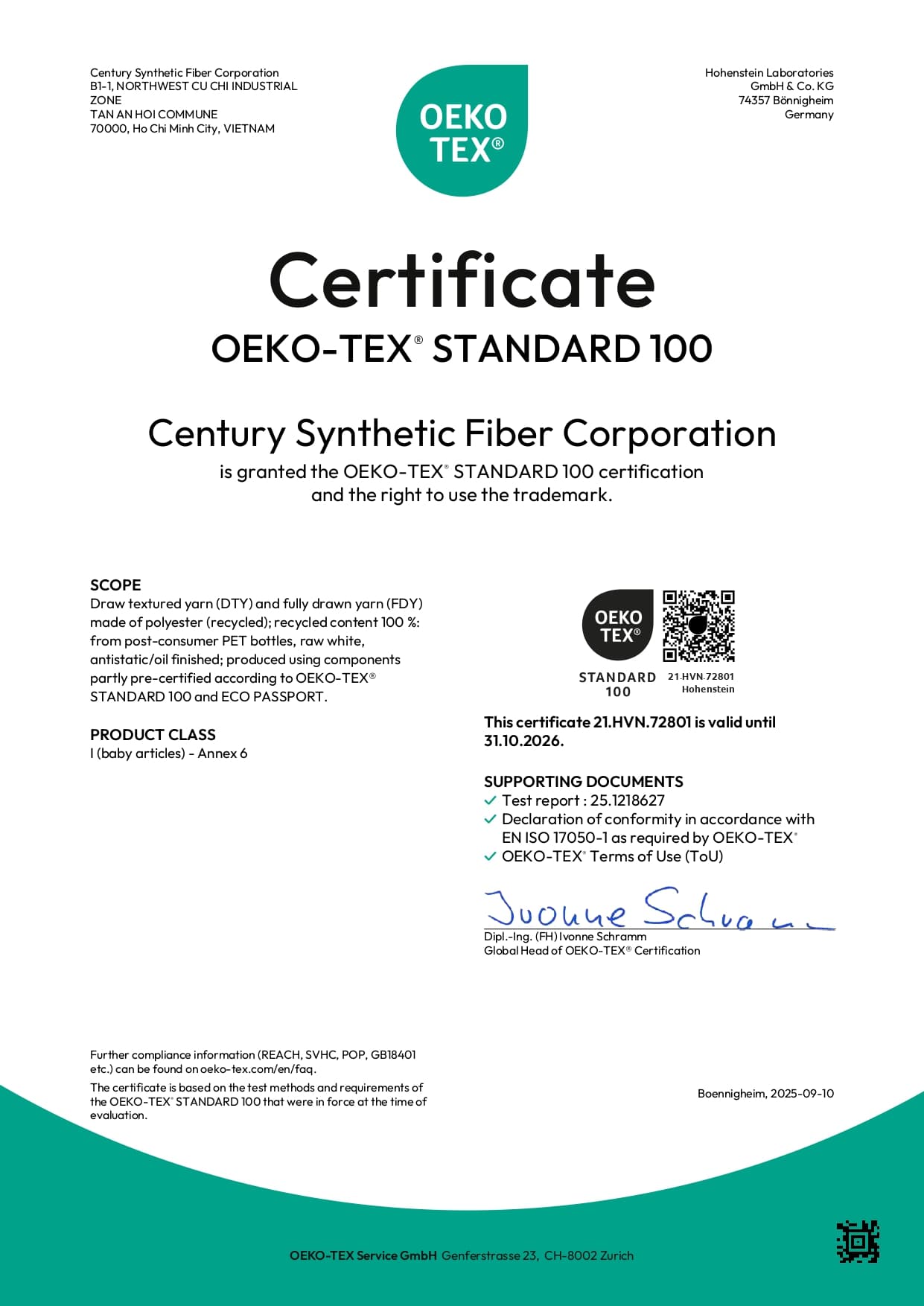 OEKO-TEX STANDARD 100